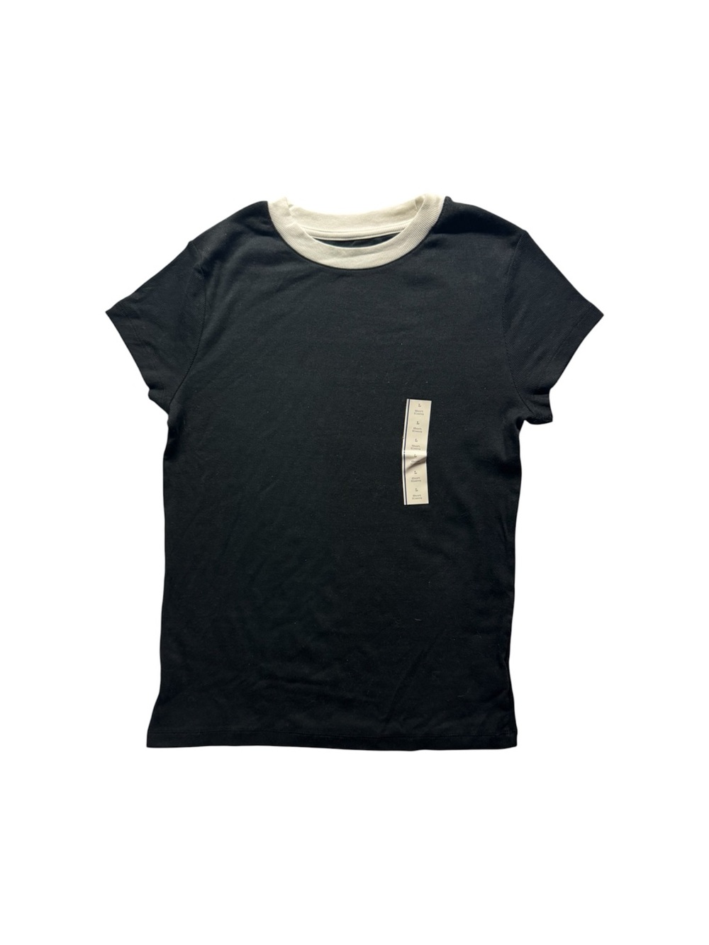 A New Day Women’s Black Contrast Crewneck T-Shirt Size Large NWT